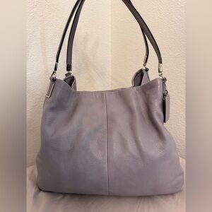 COACH Madison Phoebe Shoulder Bag - Light Gray Pebbled Leather